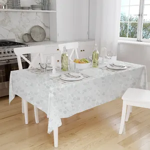 Toalha de mesa para casamento, retângulo 140*180 cm de textura transparente, resistente a manchas, 3d (gravado) peva, banquete de festa de casamento