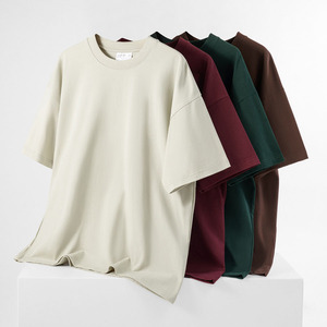 เสื้อยืดผู้ชายแขนสั้นโอเวอร์ไซส์ผ้าคอตตอนคอมบ์น้ำหนักมากสีขาว - Product Image 2