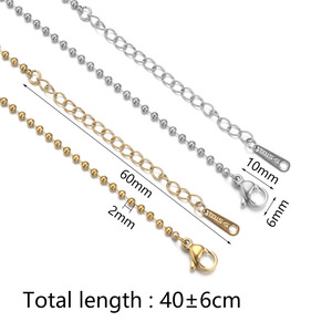 Collier unisexe en acier inoxydable plaqué or 18 carats avec chaîne de perles en forme de boule, idéal pour un usage quotidien - Product Image 5