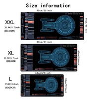 Tapis de bureau XXL Starship Blueprint, grand tapis de souris pour gamer, accessoires de jeu et de bureau, tapis de clavier Anime étendu