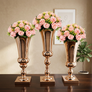Copper Golden Flower Vases Modern Design Wedding <b>Planters</b> Centerpiece Home Decor Rust Resistant - Product Image 4