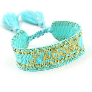 Bijoux de style ethnique broderie JADORE sangle colorée tissé gland bracelet pour hommes femmes - Product Image 6