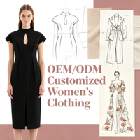 Robe midi moulante noire personnalisée pour femme, style bureau, avec découpe en goutte d'eau, col montant, manches courtes et fente avant