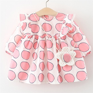 Most Beautiful Long Sleeve Polka Dot Infant Kids <b>Dress</b> for Shopping Websites From China Wholesale Market - Product Image 2