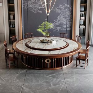 Mesa de Comedor Redonda Eléctrica de Estilo Chino con Función de Hot Pot y Rotación Automática, Duradera, para Sala de Estar - Product Image 2