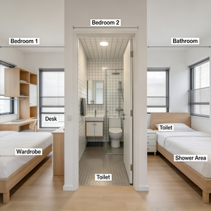 Villa africaine moderne à deux étages, conception architecturale avec <span class=keywords><strong>plan</strong></span> de l'étage à <span class=keywords><strong>3</strong></span> chambres et <span class=keywords><strong>garage</strong></span> attenant pour 2 <span class=keywords><strong>voitures</strong></span> - Product Image 6