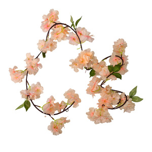 ดอกซากุระประดิษฐ์แบบเส้นยาว 100 ซม. 200 ซม. รูปแบบพวงมาลัย สำหรับตกแต่งงานแต่งงาน ดอกไม้พลาสติกสีขาว สำหรับตกแต่งภายใน ฝ้าเพดาน ระเบียง - Product Image 3