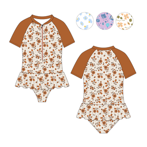 <span class=keywords><strong>Maillot</strong></span> <span class=keywords><strong>de</strong></span> <span class=keywords><strong>bain</strong></span> une pièce pour filles, personnalisé OEM ODM, avec fermeture éclair, manches courtes, séchage rapide, respirant, <span class=keywords><strong>anti</strong></span>-<span class=keywords><strong>UV</strong></span>, vente en gros - Product Image 1