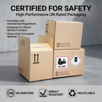Boîte en fibre de verre UN 4G, en stock, carton certifié UN 4G international, certifié TUV, boîte UN pour batterie au lithium, transport aérien