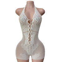 Tenue de pole dance pour femmes, style festival de musique de salon, carnaval, soirée, tenue de club en résille, sexy, pour strip-teaseuse, vêtements de danse exotique