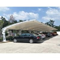 Membrane architecturale de toit d'auvent d'abat-jour de tissu PVDF de traction de conception moderne pour le parking de voiture