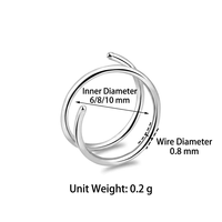 Bijoux de piercing corporel tendance en acier inoxydable, anneaux de nez à ressort géométriques 1,5 boucle pour narines