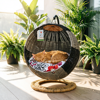 Lit pour chat en rotin PE tissé à la main, panier suspendu pour animaux de compagnie, hamac, mobilier d'intérieur pour animaux de compagnie, salon de luxe pour chat, nid confortable pour chaton