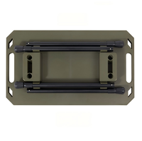 Mesa Táctica IGT Portátil de Plástico, Altura Ajustable, Plegable, Mesa Auxiliar para Camping, Barbacoa y Cocina al Aire Libre