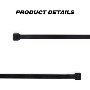 100 piezas de 7,4 pulgadas de nailon negro Zip Ties Heavy Duty 50lbs Fuerza industrial Bridas para cables para herramientas de limpieza de automóviles - Product Image 5