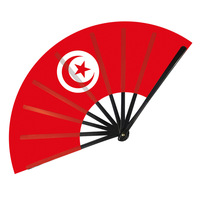 Sudan-Flagge Handfaltbarer Plastik-Klappfächer Faltbarer Party-Geburtstagsgeschenk-Tanz-Performance-Fächer Requisiten Kundenspezifischer Großhandel