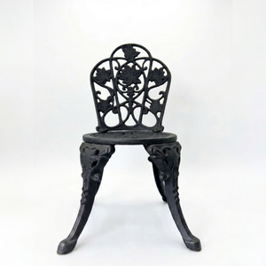 Ensemble de chaises de jardin en fer de style victorien KHP, résistant aux intempéries, avec motif floral, conçu pour une personne - Product Image 1