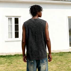 Débardeur sans manches personnalisé pour homme en coton lavé, respirant, style streetwear, avec motif graphique (S-2XL) - Product Image 3