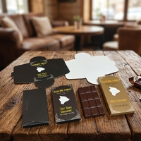 Boîte d'emballage en carton alimentaire pour chocolat, structure à verrouillage par pression, sans adhésif, pour barres de chocolat noir et blanc, design personnalisé