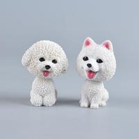 Maßgefertigte Wackelkopf-Hundefiguren aus Harz, Wackelkopf-Welpen-Ornamente für Auto-Armaturenbrett & Heimdekoration