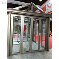 Fuson Porte extérieure en aluminium résistante aux ouragans Porte pliante en aluminium pour balcon Patio Lowe Glass