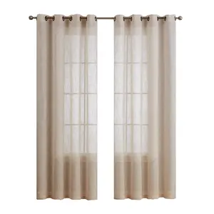 Latest Design Curtains Linen Voile Fancy Sheer Window Curtain