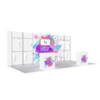 Stand d'exposition personnalisé en aluminium avec éclairage rétroéclairé, installation sans outil, pour vêtements, 10 pieds x 20 pieds