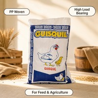 Sacs en PP tissé laminés pour farine de riz et aliments pour animaux, 25 kg et 50 kg, résistants à l'humidité et à la poussière, avec logo personnalisé, OEM, vente en gros