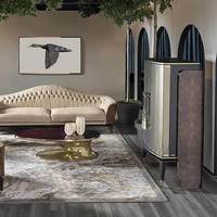 Armoire à miroir Art déco de luxe une pièce glamour moderne avec façade de miroir associée à une armoire à vin de luxe moderne