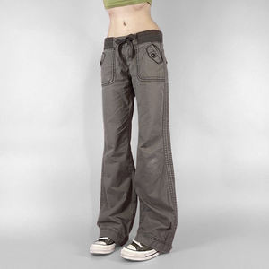 Y2K Grunge Low Rise Straight Breathable <b>Jeans</b> for <b>Women</b>-Distressed Drawstring Tie Casual Street - Product Image 3