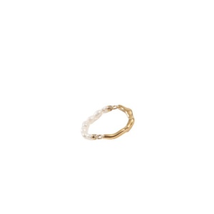 2023 Wedding Jewelry Stainless Steel Personalized Jewelry Pearl Link Ring - Product Image 1