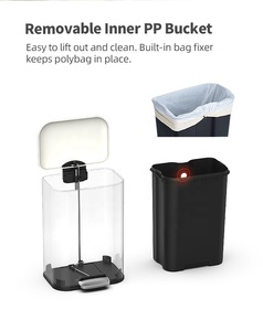 Precios al por mayor <span class=keywords><strong>Cubo</strong></span> de <span class=keywords><strong>basura</strong></span> rectangular de cierre silencioso <span class=keywords><strong>Cubo</strong></span> de <span class=keywords><strong>basura</strong></span> de cocina de metal de 30L con pedal - Product Image 5