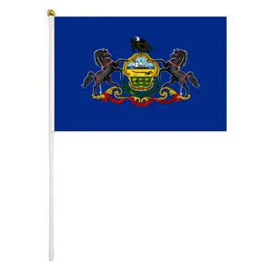 Événement ou festival drapeau agitant à la main en polyester personnalisé de haute qualité de Pennsylvanie