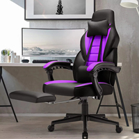 Chaise de jeu ergonomique en similicuir violet pour salle de jeu, avec fonction massage, vente en gros ODM OEM