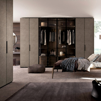 Armoire de rangement moderne en aluminium et verre, double, pour vêtements d'enfants et bébés, en bois, portable