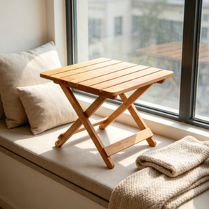 Table d'appoint rustique haut de gamme en bois de sapin recyclé avec des marques de caractère naturel pour un style campagnard authentique - Product Image 2