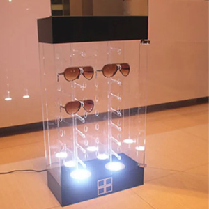 Floor Led Acrylic Eye Glasses Display Shelf Rack Sunglass Display Cabinet Stand