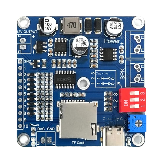 20W Voice Playback Module 32GB TF Card USB Downloadable MP3 Music Player DC 6-35V Support Programmable Combination Background IO