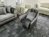 Winforce Mobilier design moderne Ensemble de canapés gris clair en velours élégant à la mode Dossier de luxe Canapé 3 places pour salon
