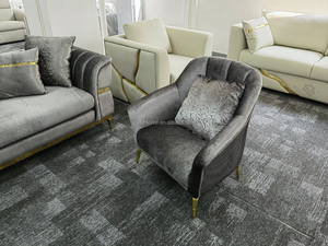 Winforce muebles <span class=keywords><strong>de</strong></span> diseño moderno terciopelo gris claro elegante moda sofá conjunto <span class=keywords><strong>respaldo</strong></span> <span class=keywords><strong>de</strong></span> lujo 3 plazas sala <span class=keywords><strong>de</strong></span> estar sofá - Product Image 3