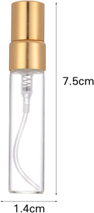 Thin Glass Round Cylindrical <b>Perfume</b> <b>Bottle</b> 10ml Travel Size Clear Tube with Pump Sprayer Screen Printing for Skin Care Serum - Product Image 4