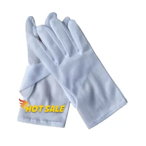 New Design Durable White Protecting Hands Working Recycled Thin Polyester Glove With Warp Knitting