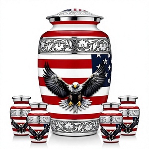 Juego de 4 Urnas de Cremación American Eagle Plateadas para Adultos, Recipiente para Cenizas Conmemorativas, Urna Clásica de Recuerdo con Bolsa Gratis - Product Image 3