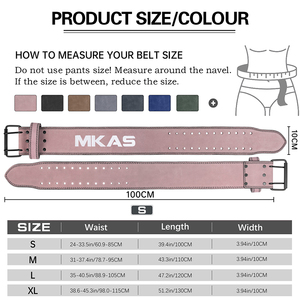 MKAS toptan Unisex özel spor eğitimi 10Mm spor deri ağırlık kaldırma kemer dana geniş halter kemeri - Product Image 2