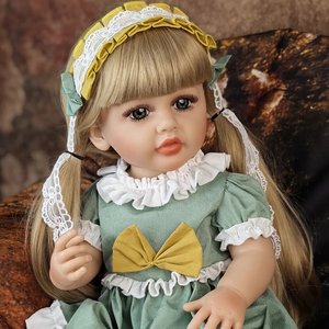 Poupée en vinyle entièrement en silicone bébé fille <span class=keywords><strong>Bebe</strong></span> Reborn 55cm cheveux dorés princesse Bonica jouet cadeau pour enfants Playmate - Product Image 4