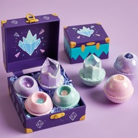 Kit de Bain Effervescent Créatif au Sel de Mer Cristallin, Bestseller, Coffret Cadeau de 4 Boules, Aspect Premium, Jouet et Kit de Bain