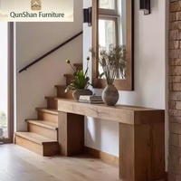 Console d'entrée personnalisable en bois massif, style rétro silencieux, avec cloison murale en rondins, pour maison et gîte, meuble long