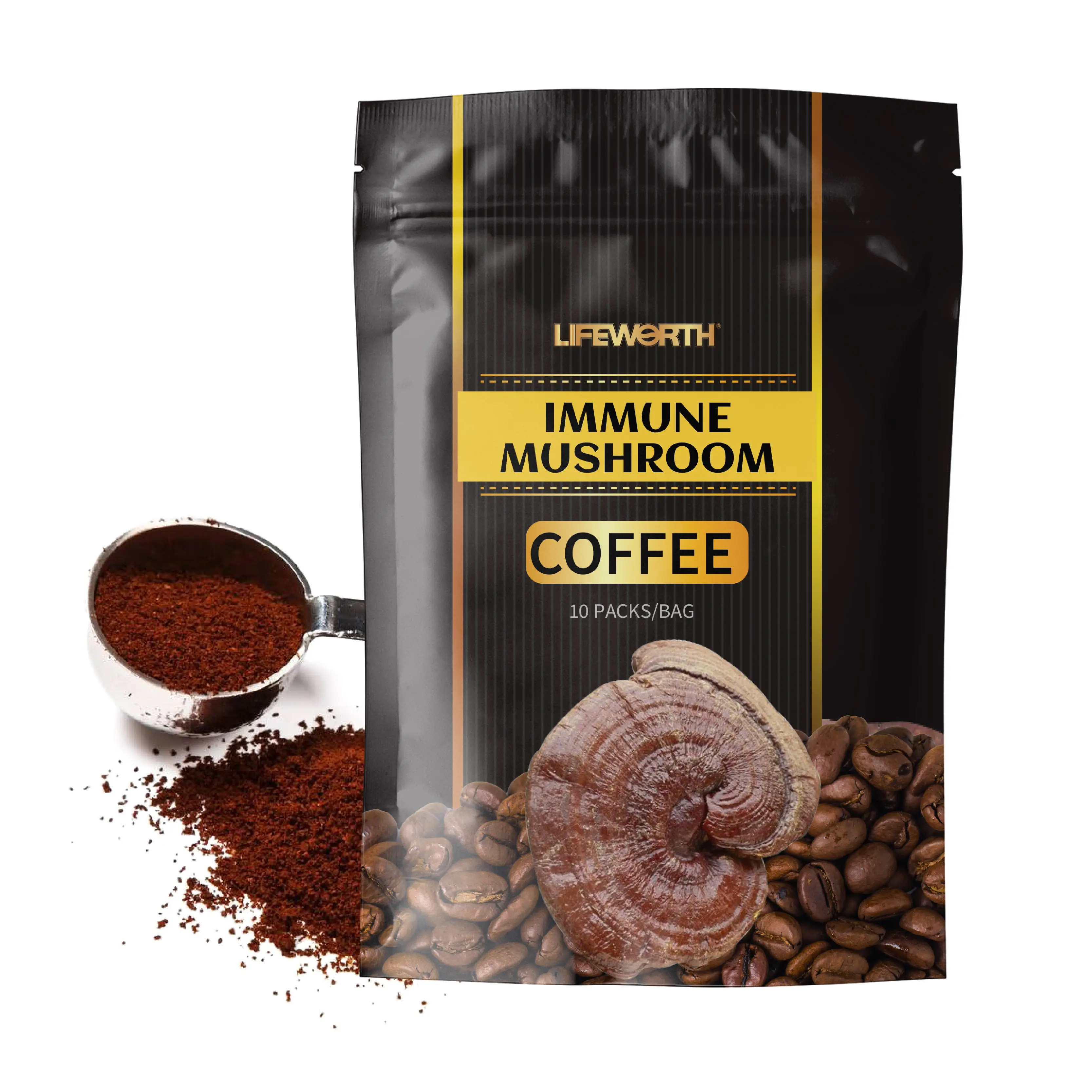 Lifeworth Herbal Supplement Ganoderma Extract Coffee Mushroom Instant Beverage Coffee
