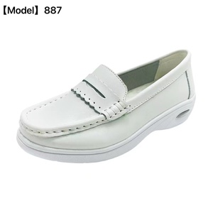 Scarpe da infermiera con tacco a zeppa in vacchetta bianca affiliate alla fabbrica per medici e pazienti con caratteristiche antistatiche - Product Image 1
