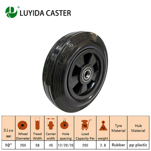 Fabrikdirekt <span class=keywords><strong>10</strong></span> Zoll solide Gummiräder Schwerlast industrielle seitlich befestigte Rollen - Product Image 6